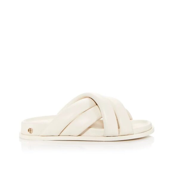 NWT Anine Bing Lizzie Slide Sandals Padded Crisscross Strap Open Toe Ivory Sz 36 - Picture 1 of 10